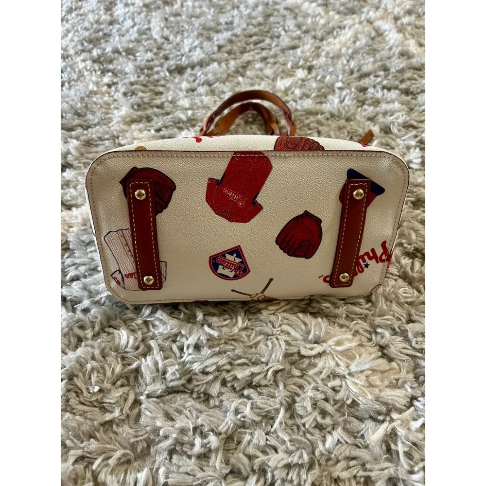Dooney & Bourke Philadelphia Phillies MLB Satchel Small Celeste Bag in White